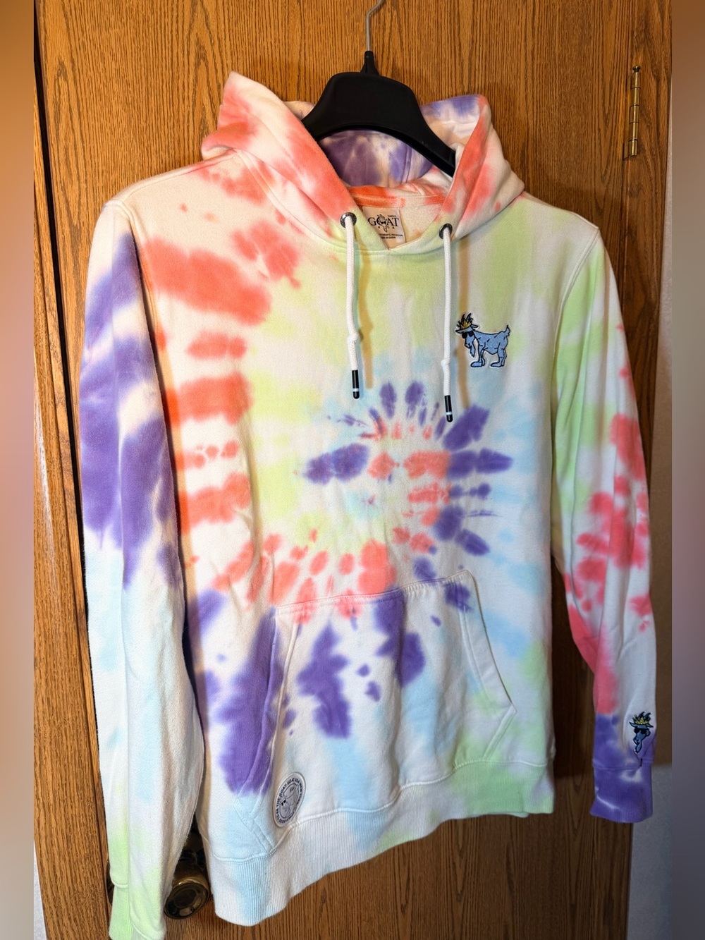 GOAT Tie-Dye Hoodie in Pastel Multi - Picture 3 of 9